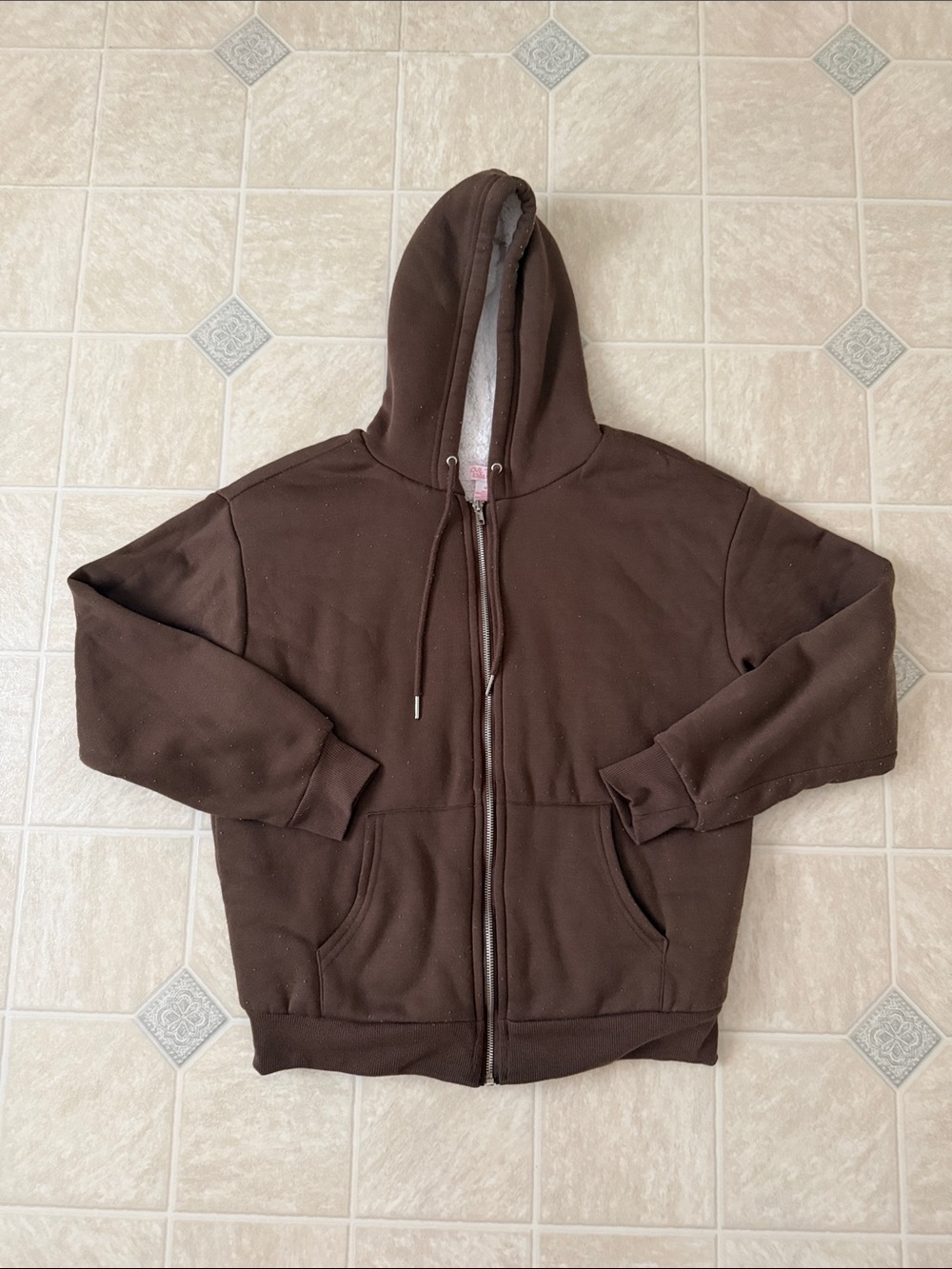 Love Theory Brown Fleece Lined Hoodie